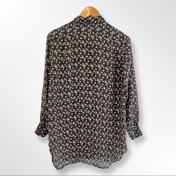 M i H Jeans Gray Printed Ramie Button Down Shirt S ($300) - Picture 2 of 5